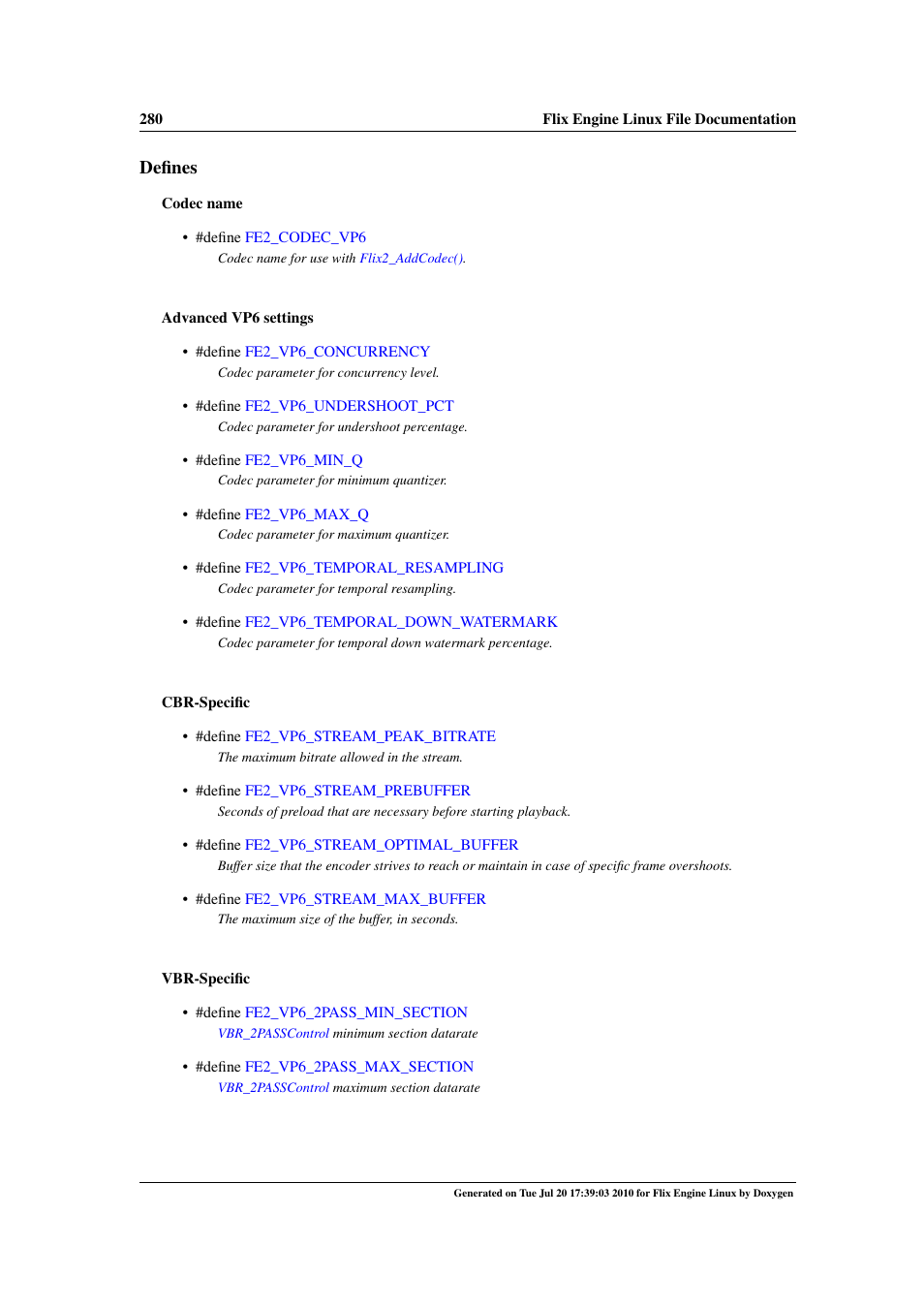 Defines | Google Flix Engine Linux Reference Manual User Manual | Page 286 / 545