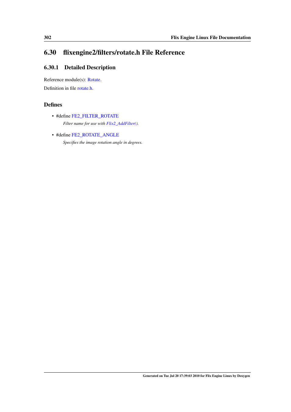 Flixengine2/filters/rotate.h file reference, 30 flixengine2/filters/rotate.h file reference, Engine2/filters | Rotate.h | Google Flix Engine Linux Reference Manual User Manual | Page 308 / 545