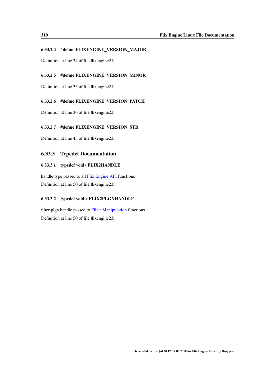 Flix2handle, Flix2plgnhandle, Flixengine_version_minor | Flixengine_version_patch, Flixengine_version_str, 3 typedef documentation | Google Flix Engine Linux Reference Manual User Manual | Page 316 / 545