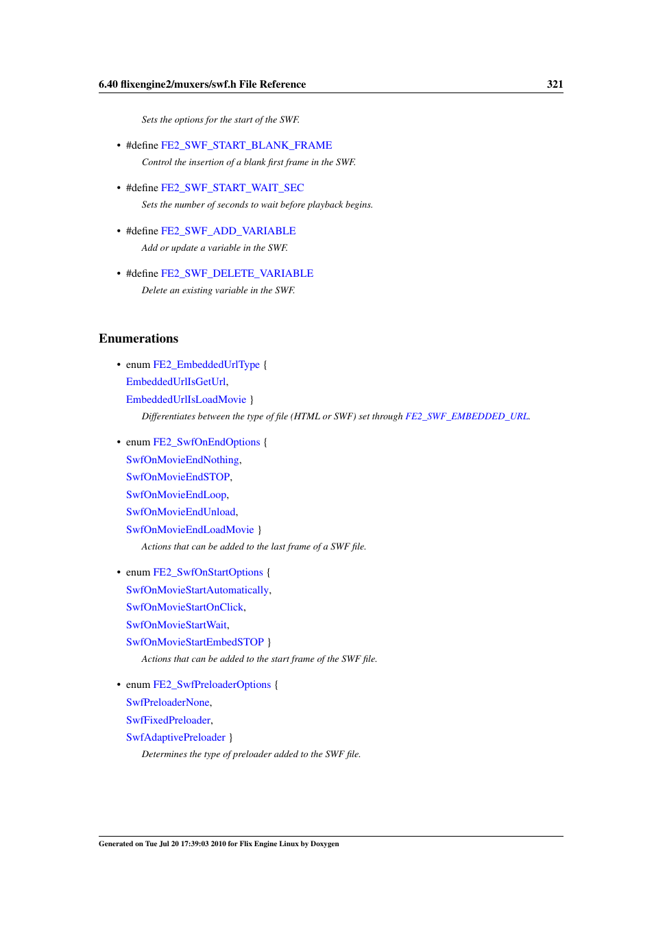 Enumerations | Google Flix Engine Linux Reference Manual User Manual | Page 327 / 545