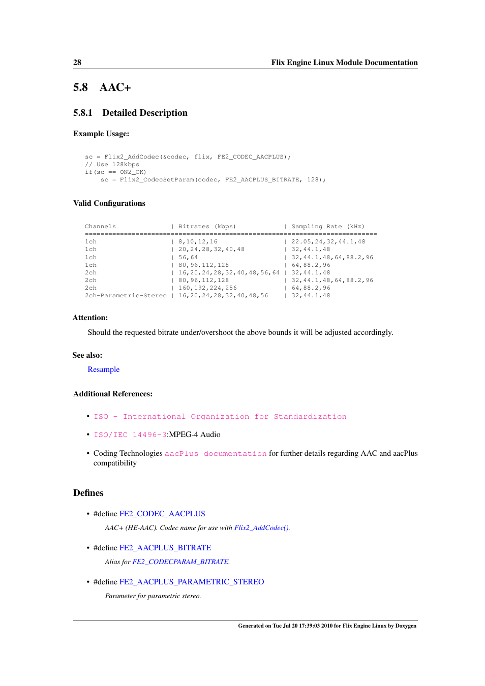 8 aac, 1 detailed description, Defines | Google Flix Engine Linux Reference Manual User Manual | Page 34 / 545