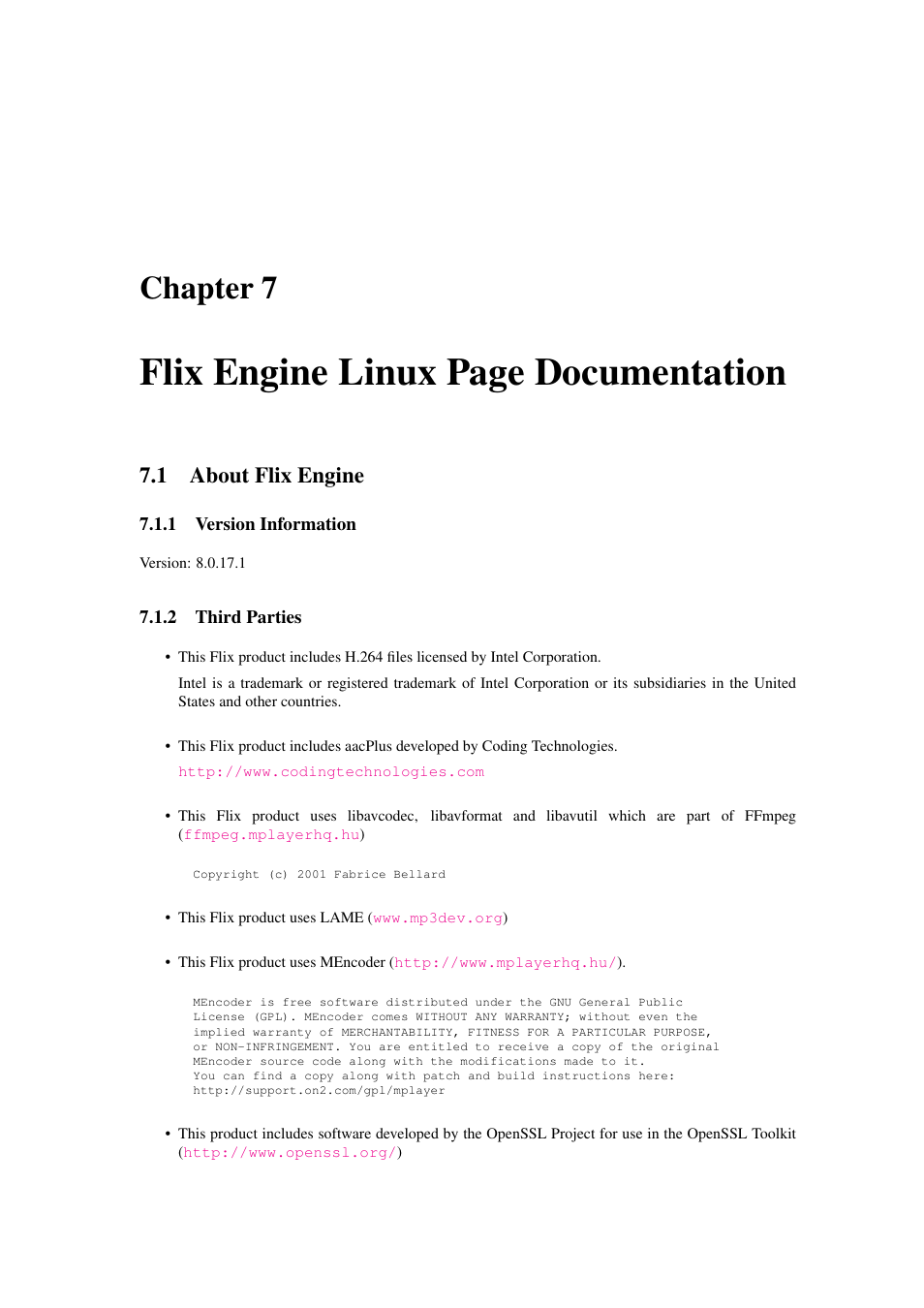 About flix engine, Flix engine linux page documentation, Chapter 7 | 1 about flix engine | Google Flix Engine Linux Reference Manual User Manual | Page 341 / 545