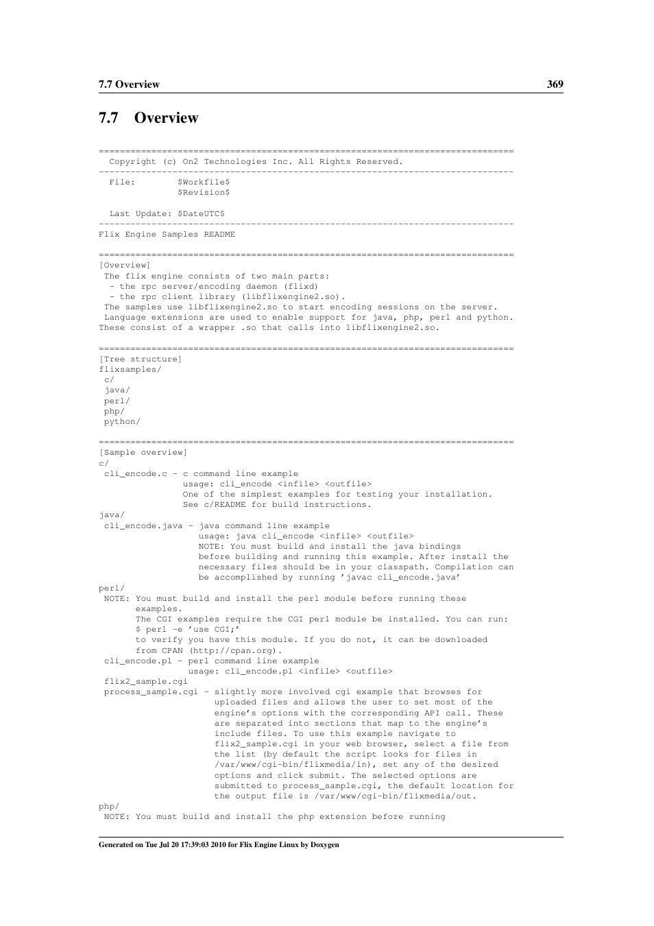 Overview, 7 overview | Google Flix Engine Linux Reference Manual User Manual | Page 375 / 545