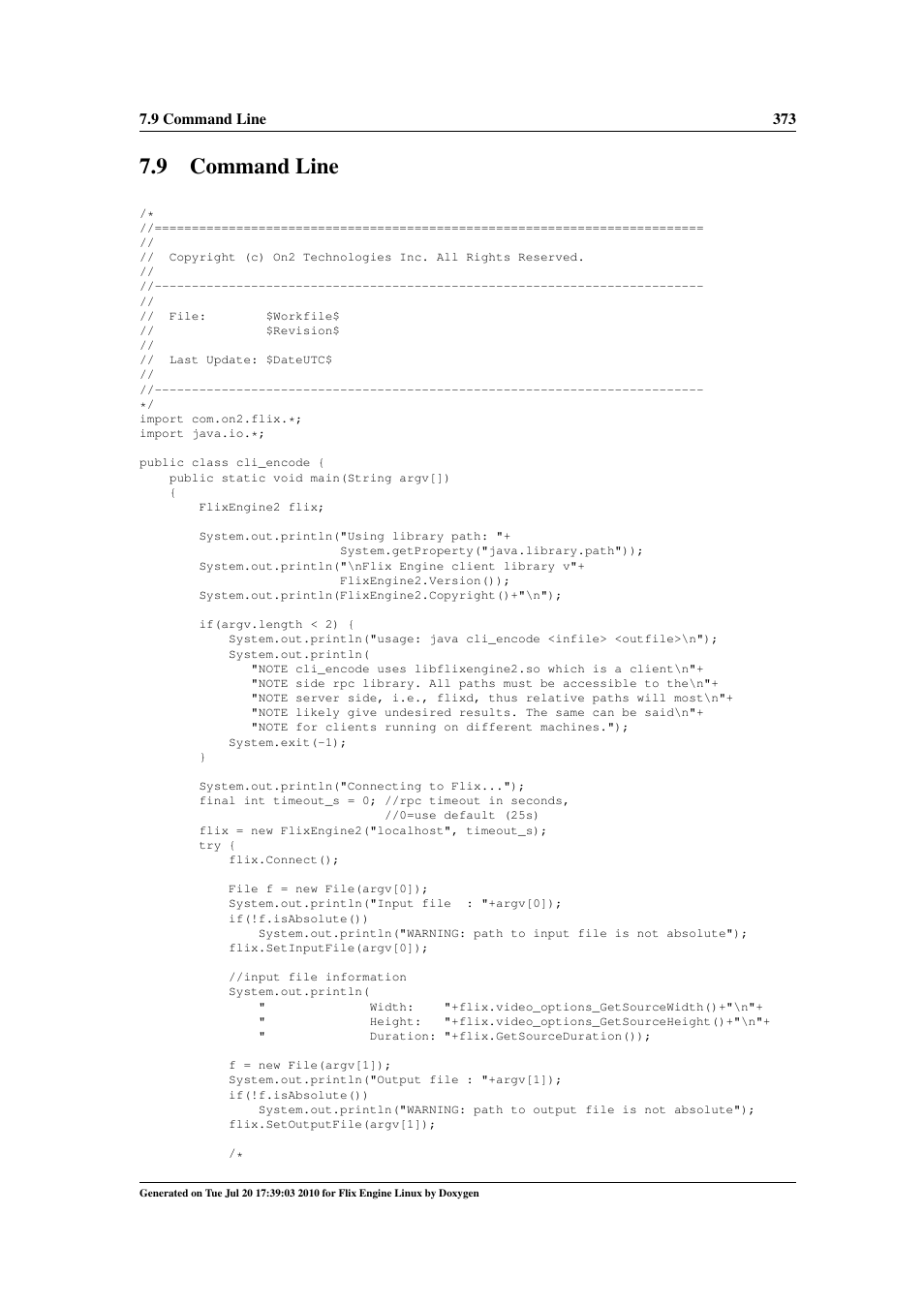 Command line, 9 command line | Google Flix Engine Linux Reference Manual User Manual | Page 379 / 545