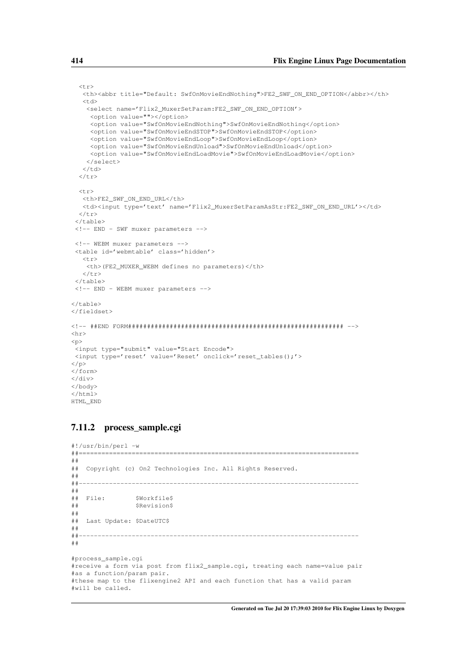 Process_sample.cgi, 2 process_sample.cgi | Google Flix Engine Linux Reference Manual User Manual | Page 420 / 545