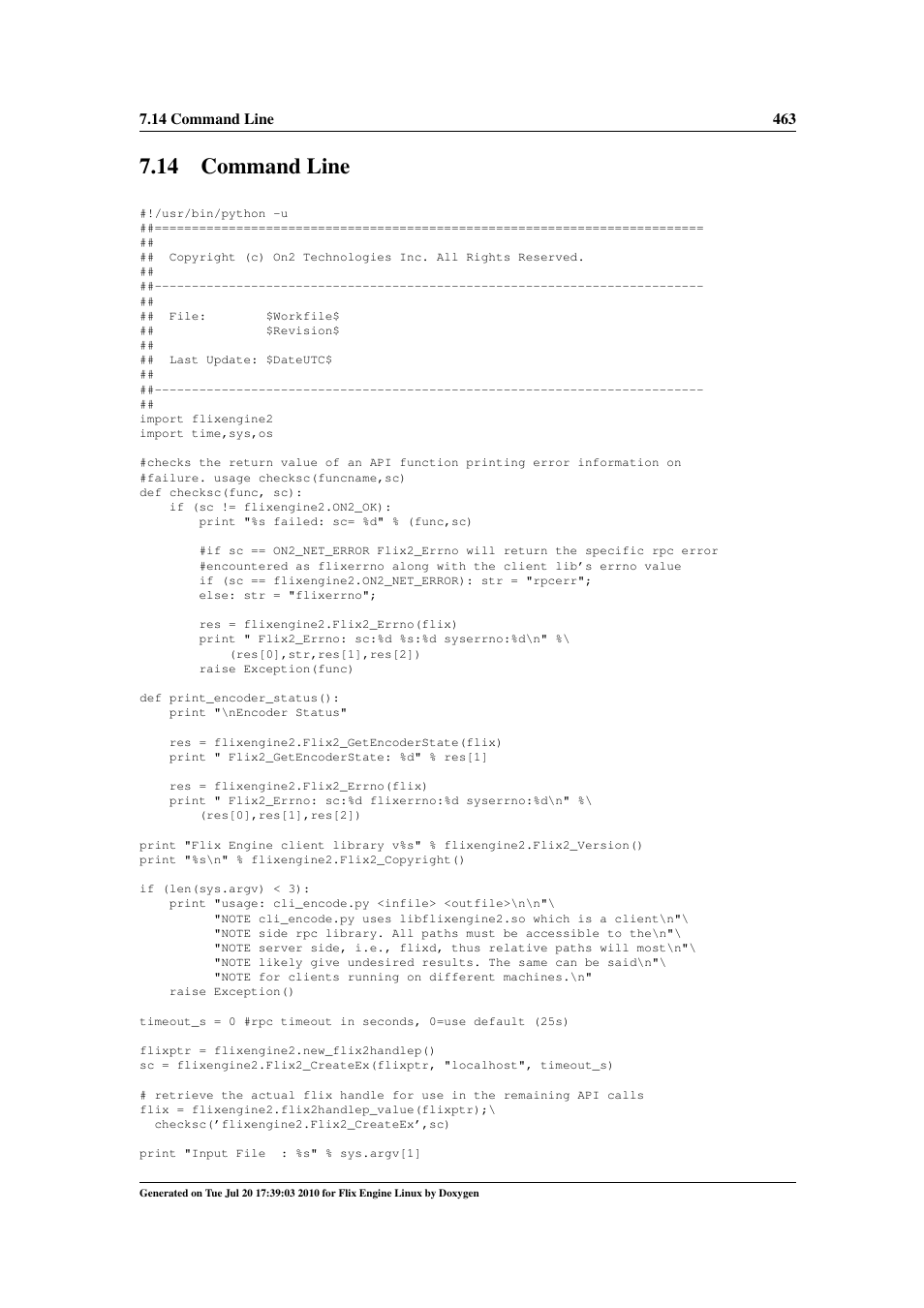 Command line, 14 command line | Google Flix Engine Linux Reference Manual User Manual | Page 469 / 545