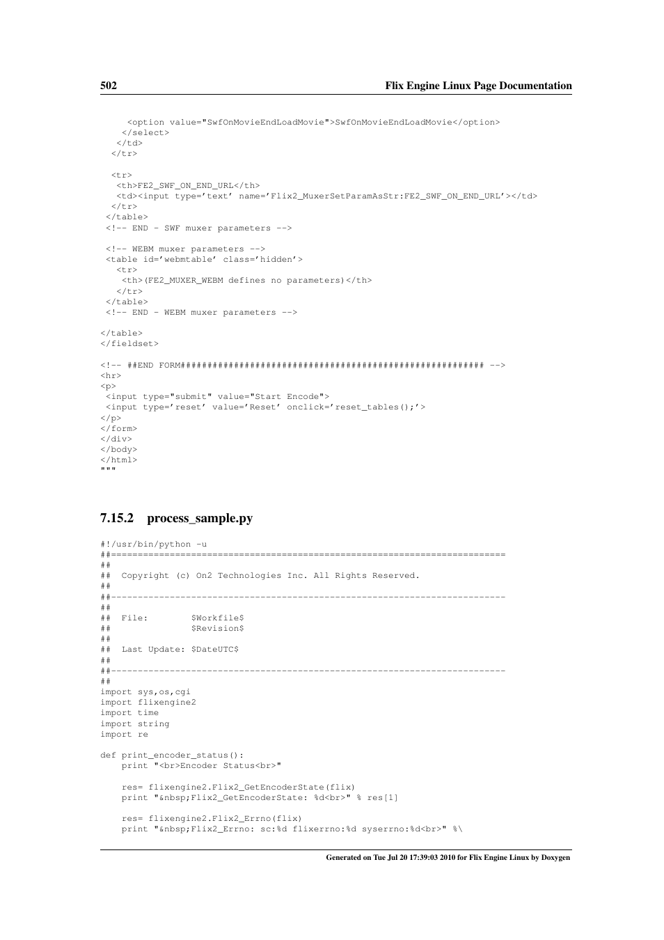Process_sample.py, 2 process_sample.py | Google Flix Engine Linux Reference Manual User Manual | Page 508 / 545