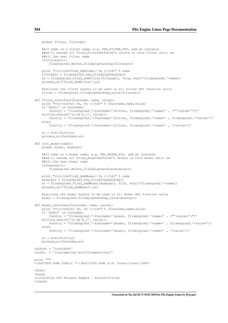 Google Flix Engine Linux Reference Manual User Manual | Page 510 / 545
