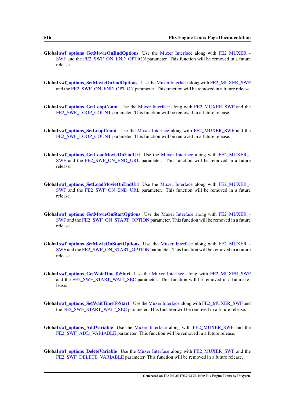 Deprecated | Google Flix Engine Linux Reference Manual User Manual | Page 522 / 545
