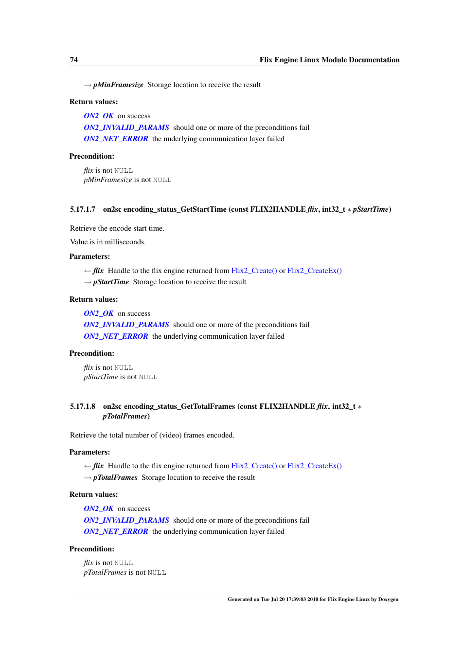 Encoding_status_gettotalframes, Encoding_status_getstarttime, Encoding_status_percentcomplete | Google Flix Engine Linux Reference Manual User Manual | Page 80 / 545