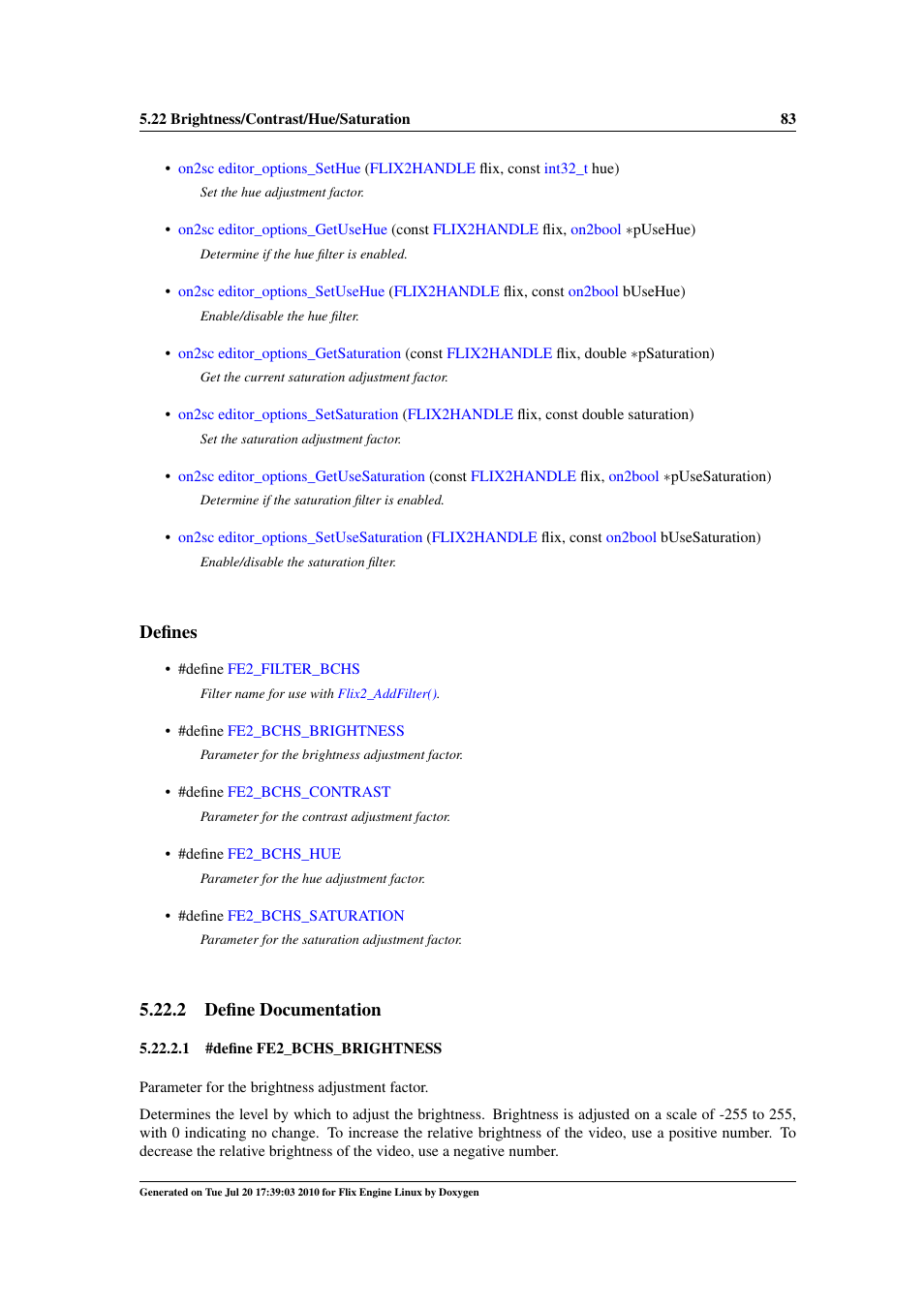 Defines, 2 define documentation | Google Flix Engine Linux Reference Manual User Manual | Page 89 / 545