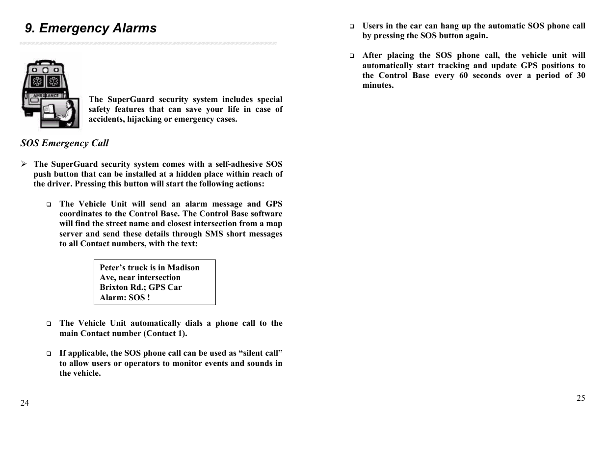 Emergency alarms | APM SG-VT02 QB User Manual | Page 13 / 16