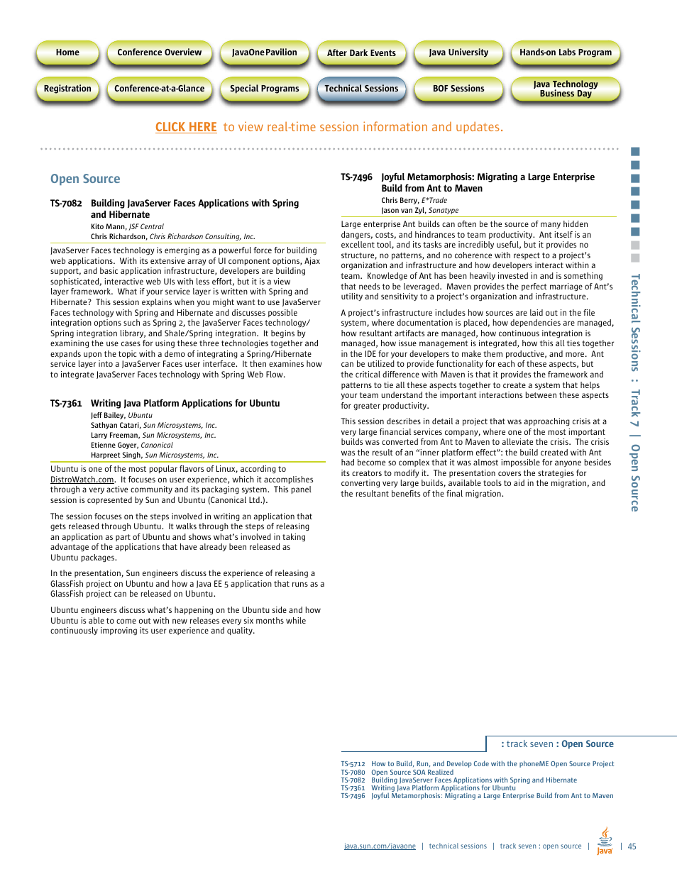 Open source | Google 2007 JavaOne Advance Conference Guide User Manual | Page 47 / 68