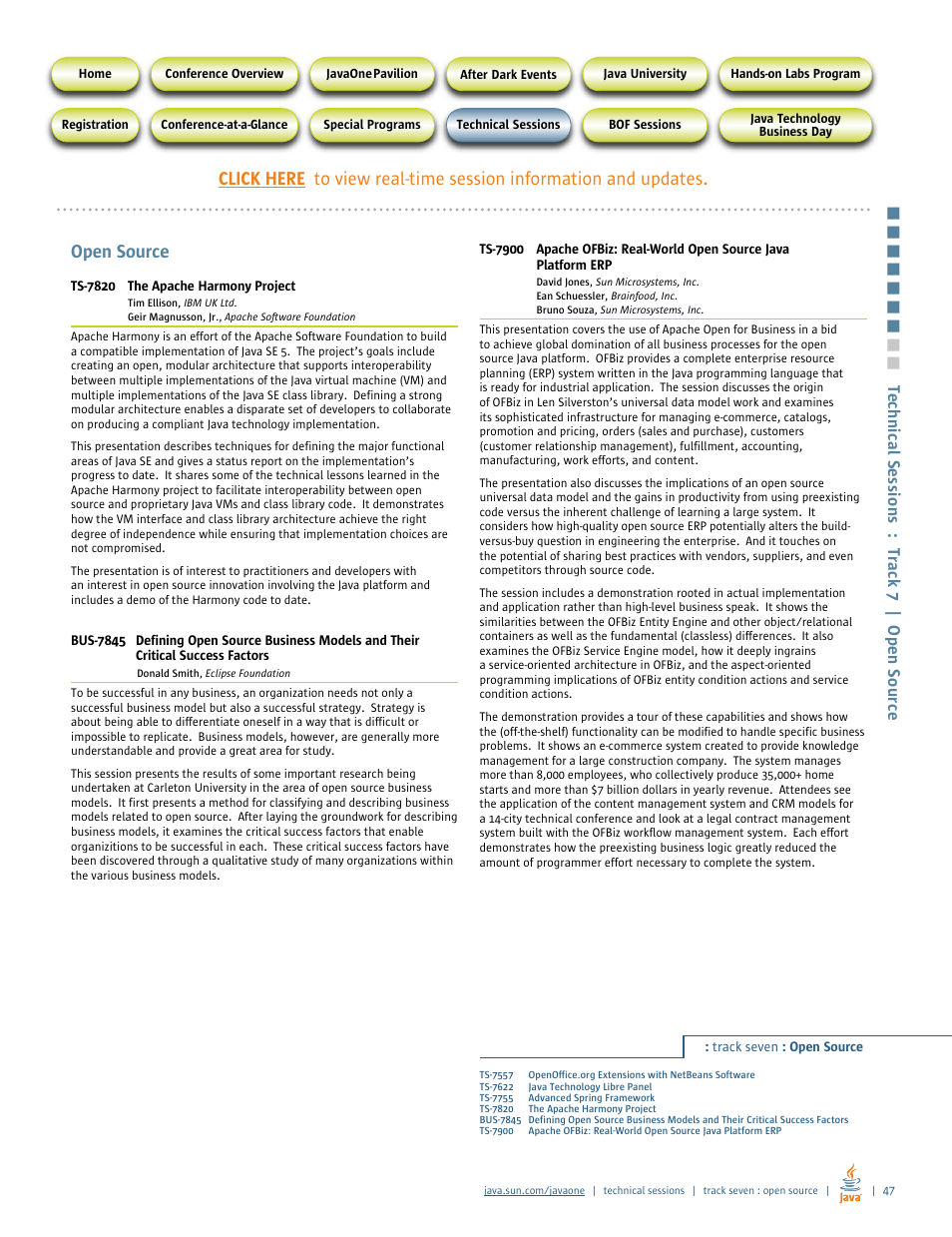 Open source | Google 2007 JavaOne Advance Conference Guide User Manual | Page 49 / 68