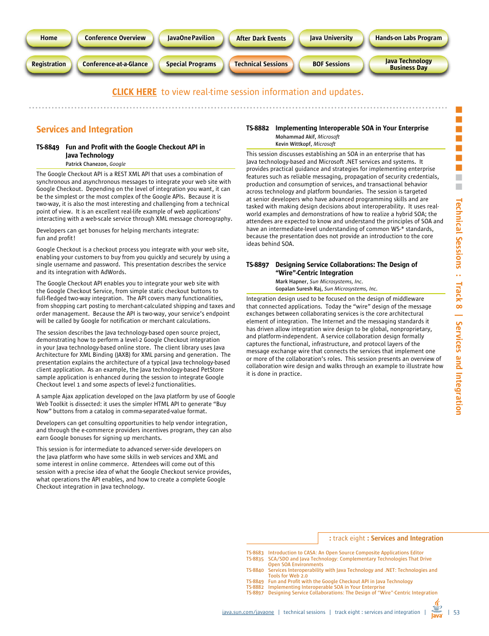Services and integration | Google 2007 JavaOne Advance Conference Guide User Manual | Page 55 / 68