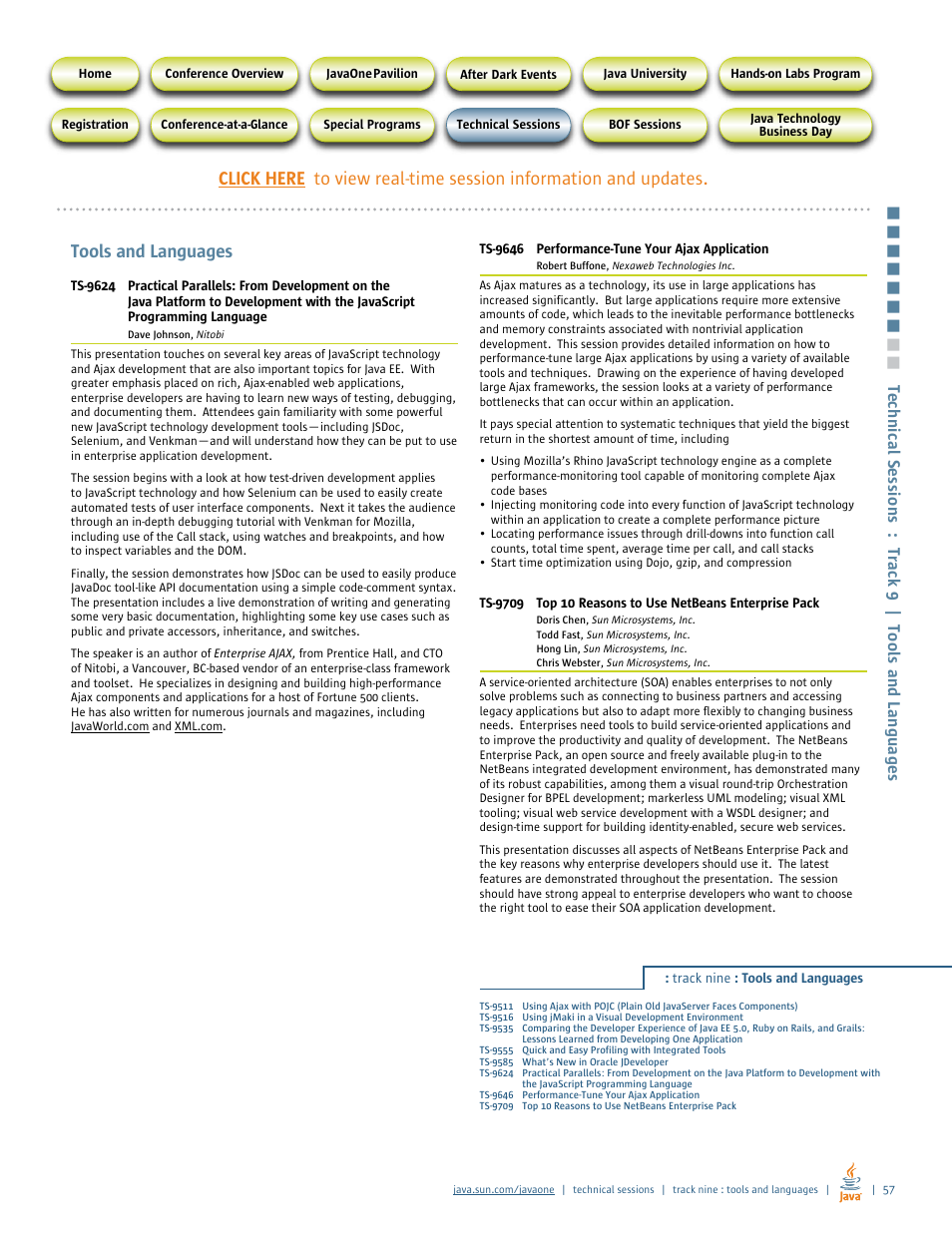 Tools and languages | Google 2007 JavaOne Advance Conference Guide User Manual | Page 59 / 68