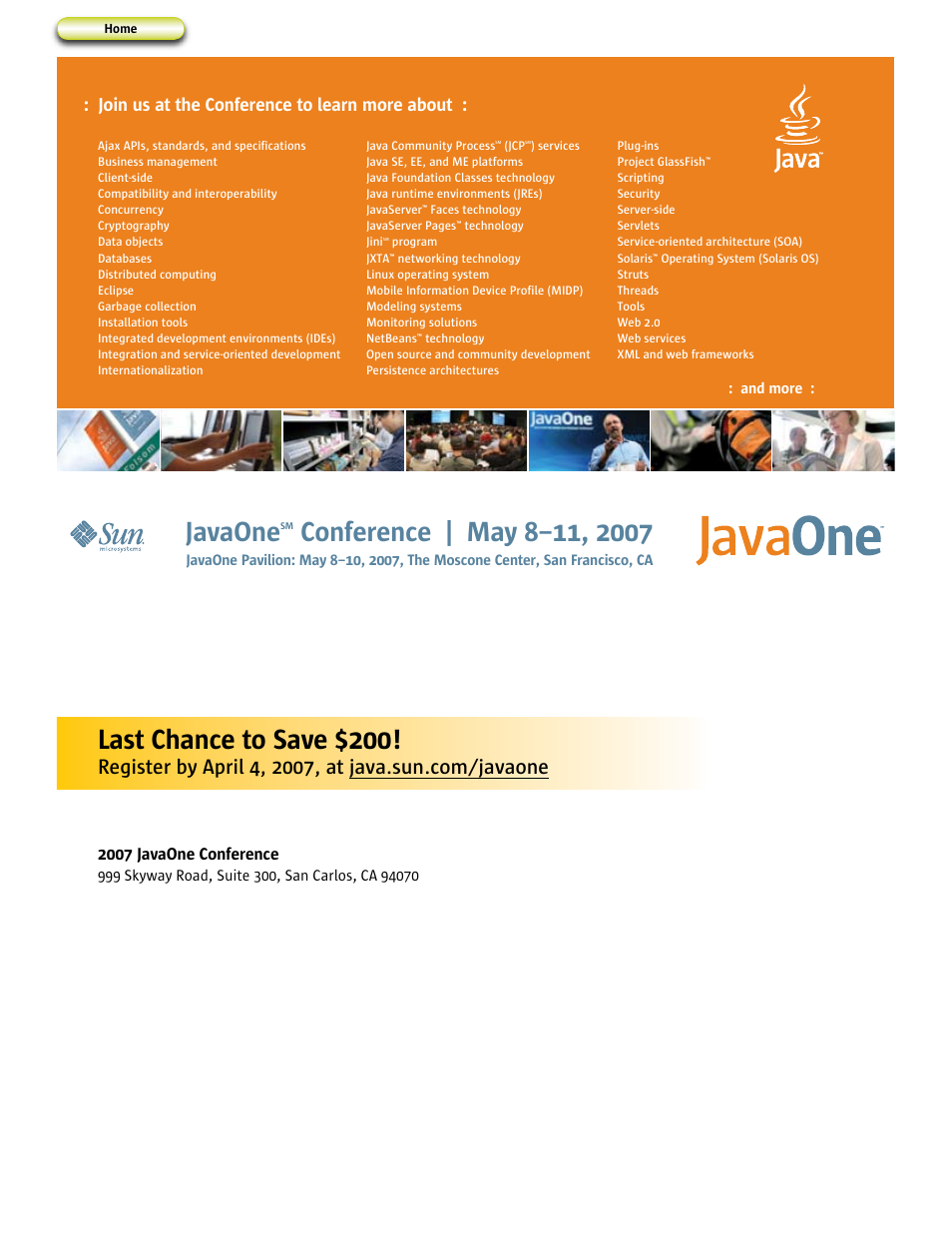 Join us at the conference to learn more, Javaone, Last chance to save $200 | Join us at the conference to learn more about | Google 2007 JavaOne Advance Conference Guide User Manual | Page 68 / 68