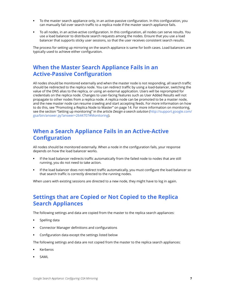 Google Search Appliance Configuring GSA Mirroring version 7.0 User Manual | Page 7 / 17