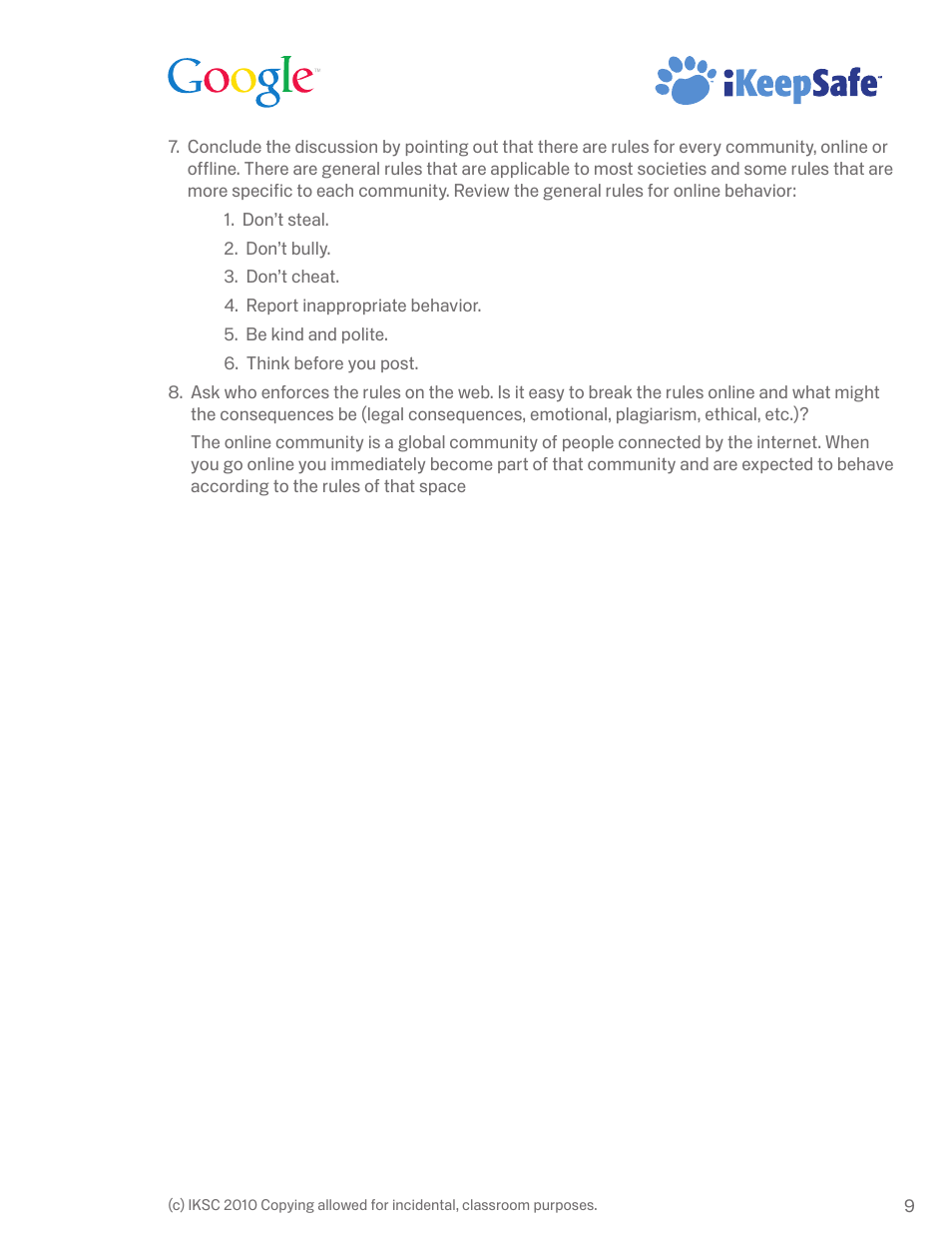 Google Internet Keep Safe Workshop 1: Detecting Lies and Staying True Instructor Handbook User Manual | Page 13 / 36