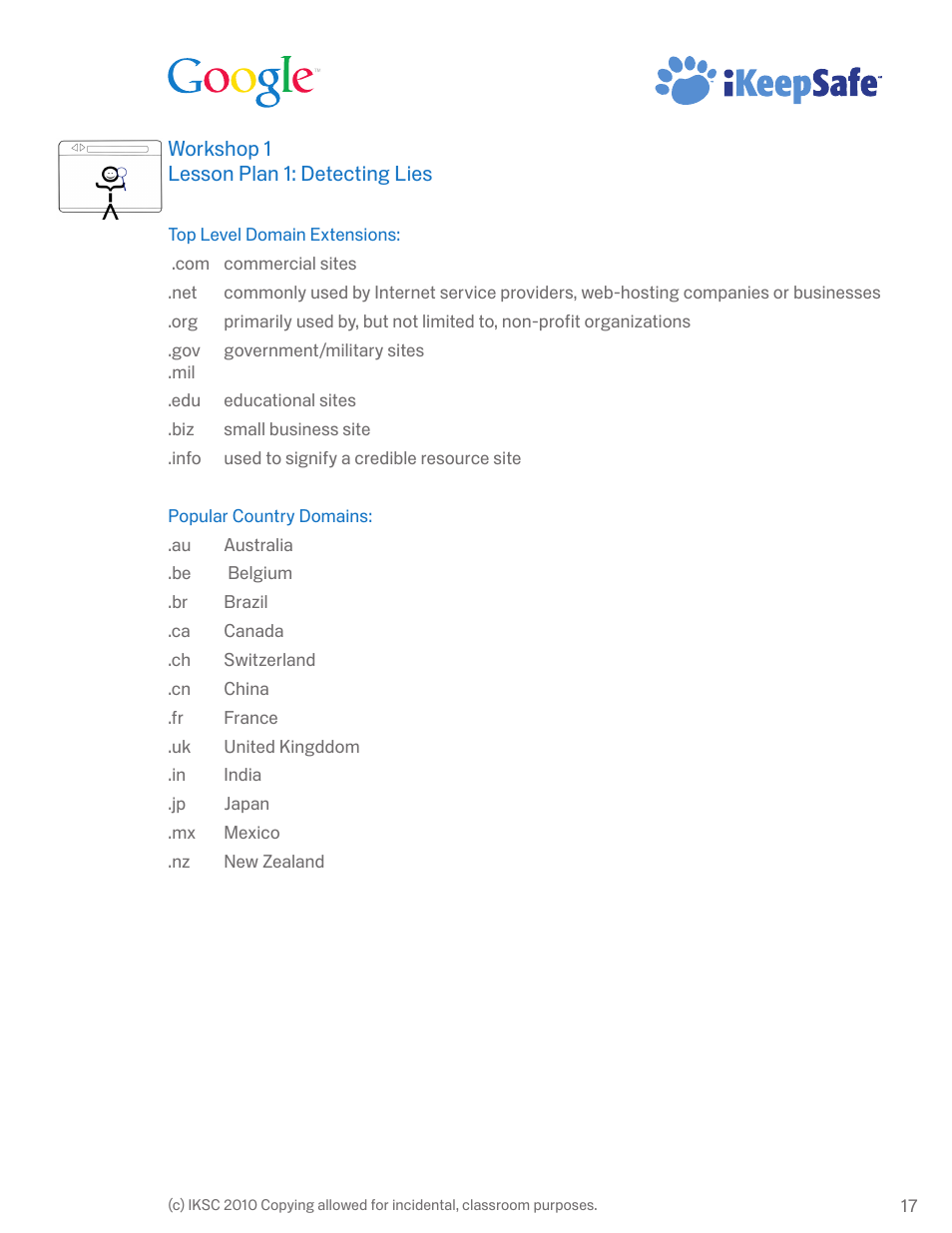 Google Internet Keep Safe Workshop 1: Detecting Lies and Staying True Instructor Handbook User Manual | Page 21 / 36