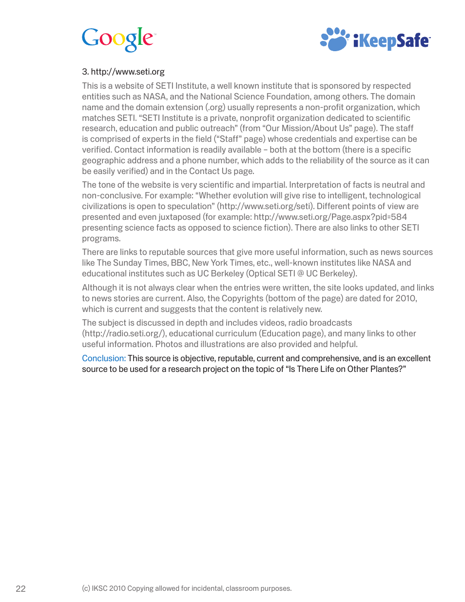 Google Internet Keep Safe Workshop 1: Detecting Lies and Staying True Instructor Handbook User Manual | Page 26 / 36