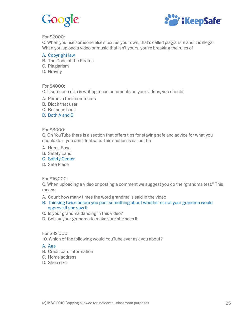 Google Internet Keep Safe Workshop 1: Detecting Lies and Staying True Instructor Handbook User Manual | Page 29 / 36