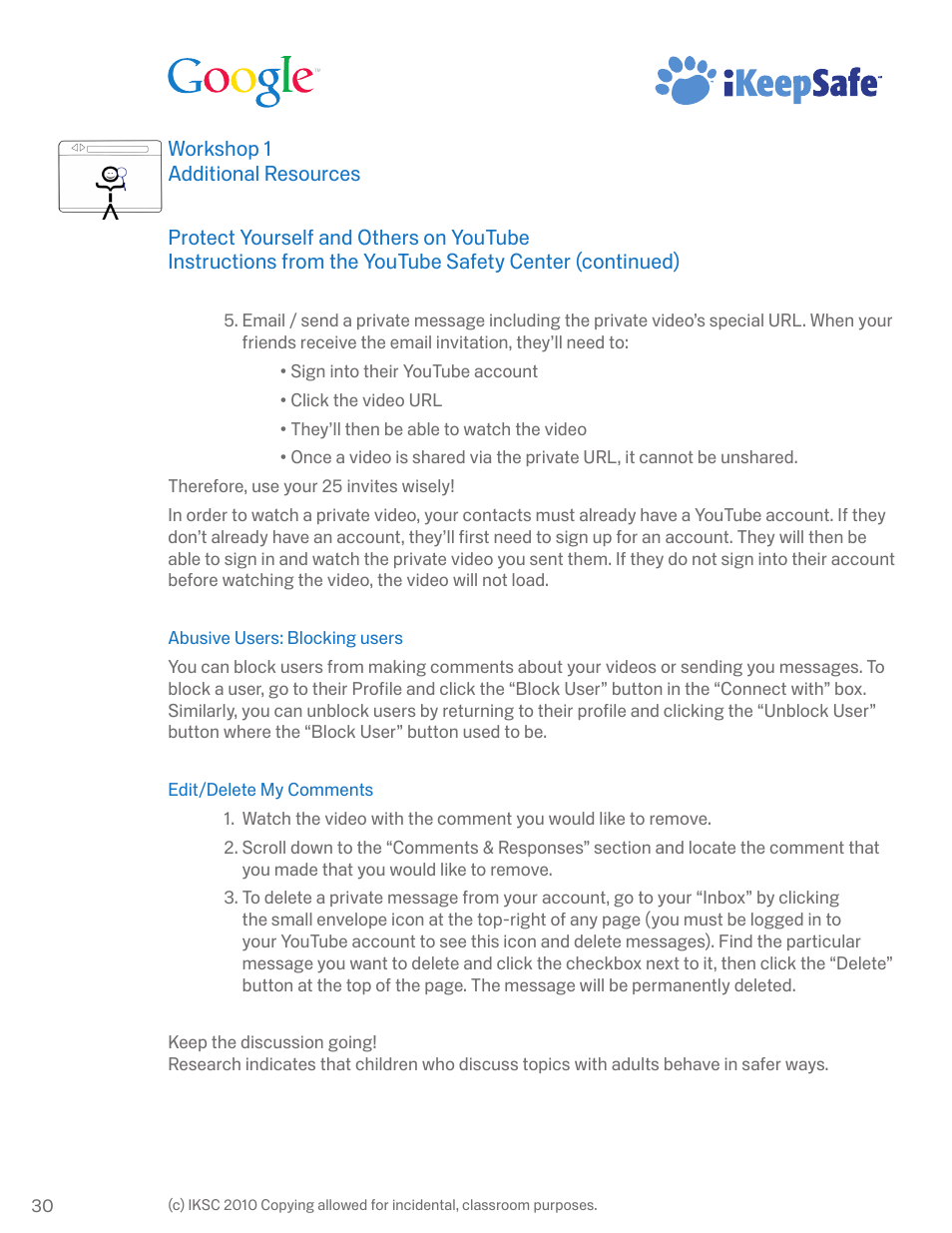 Google Internet Keep Safe Workshop 1: Detecting Lies and Staying True Instructor Handbook User Manual | Page 34 / 36