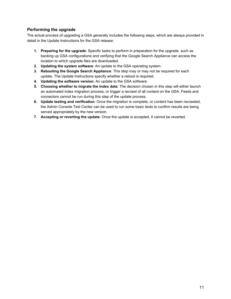 Google Search Appliance Upgrade and Migration Handbook User Manual | Page 11 / 22