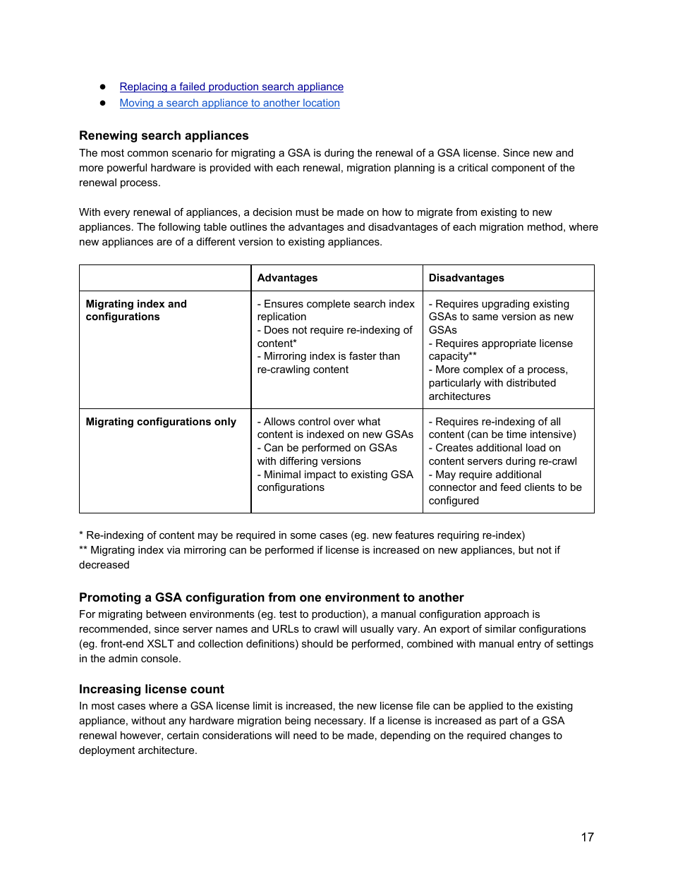 Google Search Appliance Upgrade and Migration Handbook User Manual | Page 17 / 22
