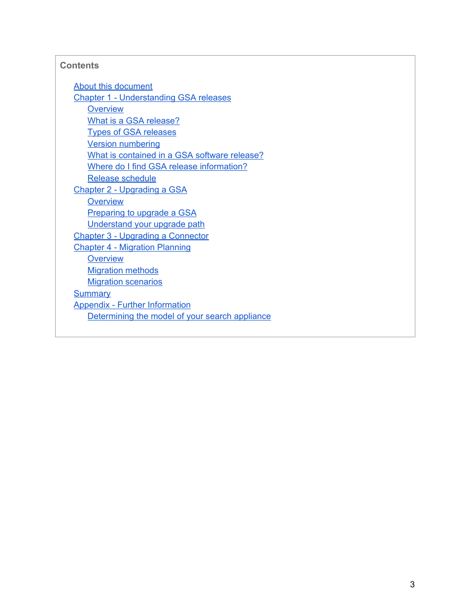 Google Search Appliance Upgrade and Migration Handbook User Manual | Page 3 / 22