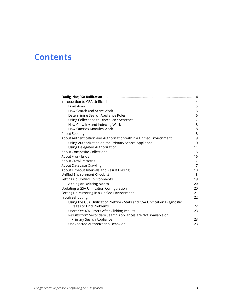 Google Search Appliance Configuring GSA Unification User Manual | Page 3 / 23