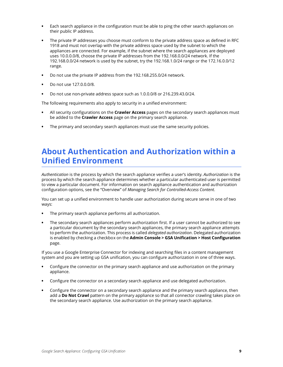 Google Search Appliance Configuring GSA Unification User Manual | Page 9 / 23