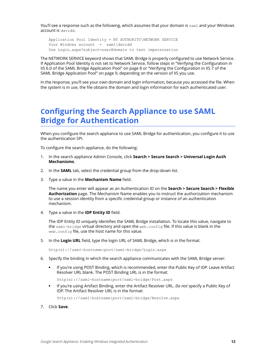 Google Search Appliance Enabling Windows Integrated Authentication version 7.2 User Manual | Page 12 / 20