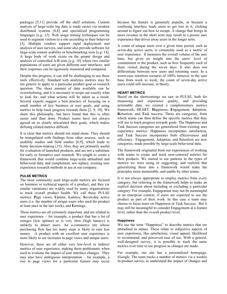 Google Measuring the User Experience on a Large Scale: User-Centered Metrics for Web Applications User Manual | Page 2 / 4