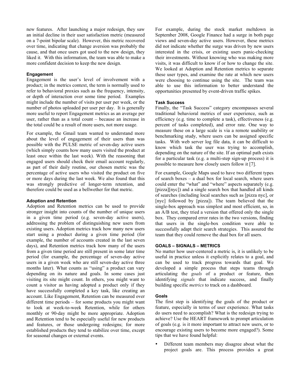 Google Measuring the User Experience on a Large Scale: User-Centered Metrics for Web Applications User Manual | Page 3 / 4