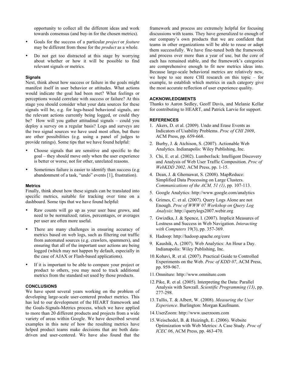 Google Measuring the User Experience on a Large Scale: User-Centered Metrics for Web Applications User Manual | Page 4 / 4