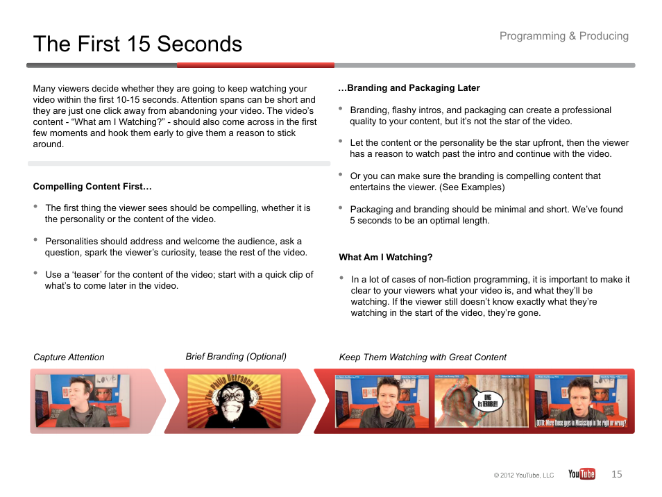 The first 15 seconds | Google YouTube Creator Playbook Guide Version 2 User Manual | Page 15 / 91