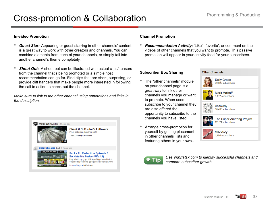 Cross-promotion & collaboration | Google YouTube Creator Playbook Guide Version 2 User Manual | Page 33 / 91