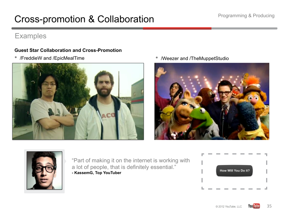 Cross-promotion & collaboration, Examples | Google YouTube Creator Playbook Guide Version 2 User Manual | Page 35 / 91