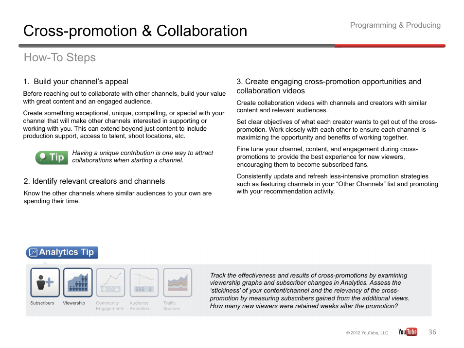 Cross-promotion & collaboration, How-to steps | Google YouTube Creator Playbook Guide Version 2 User Manual | Page 36 / 91