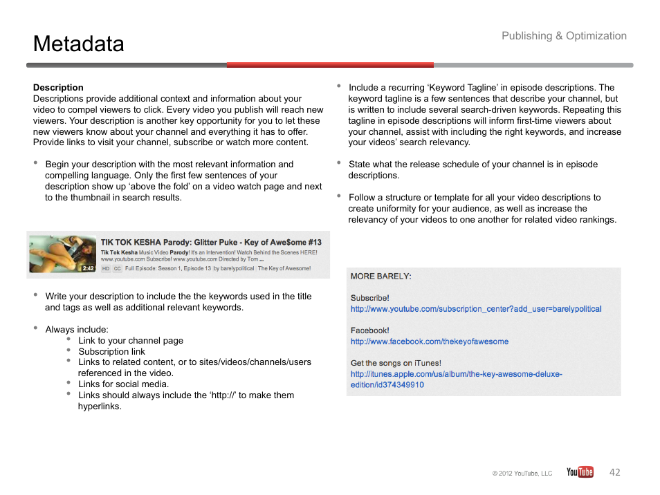 Metadata | Google YouTube Creator Playbook Guide Version 2 User Manual | Page 42 / 91