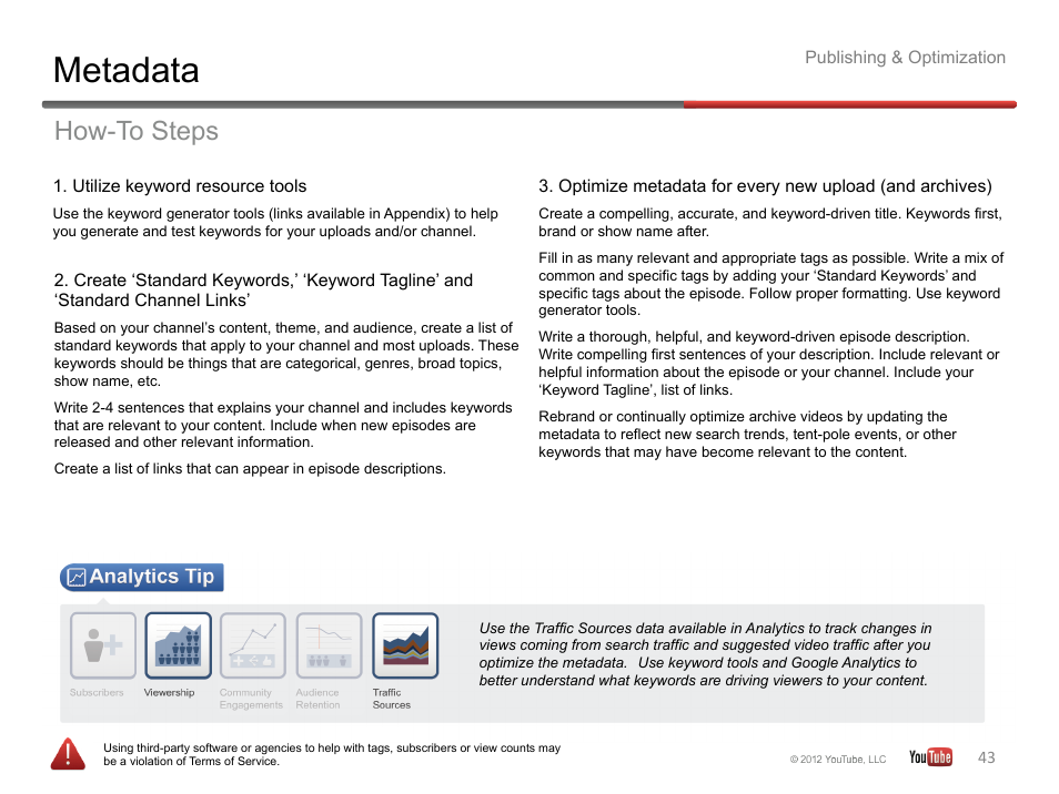 Metadata, How-to steps | Google YouTube Creator Playbook Guide Version 2 User Manual | Page 43 / 91