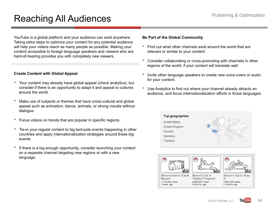 Reaching all audiences | Google YouTube Creator Playbook Guide Version 2 User Manual | Page 64 / 91