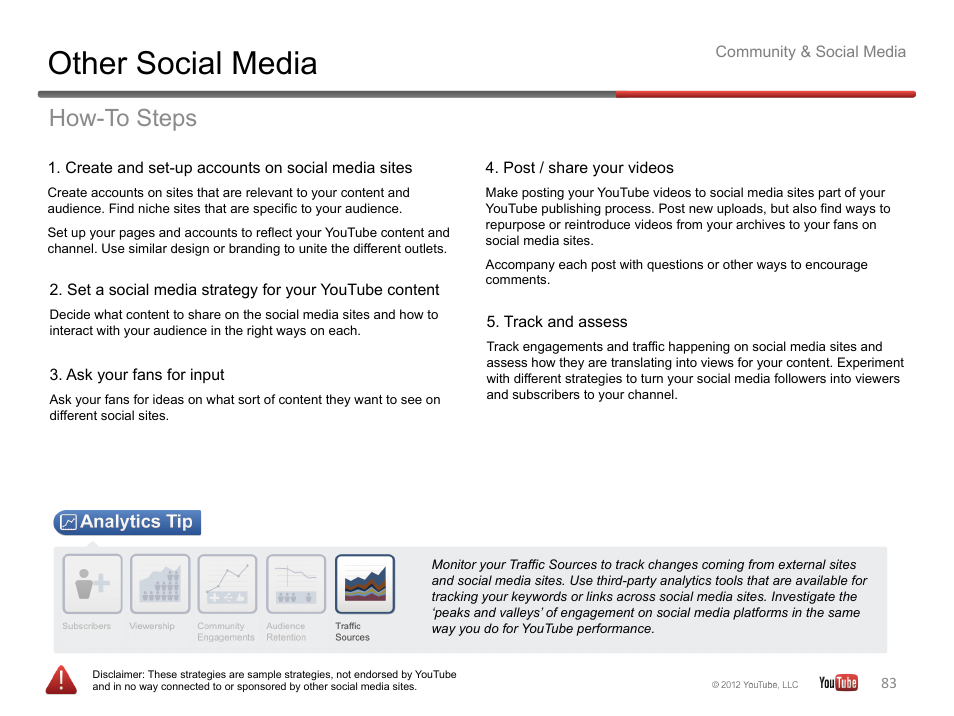 Other social media, How-to steps | Google YouTube Creator Playbook Guide Version 2 User Manual | Page 83 / 91