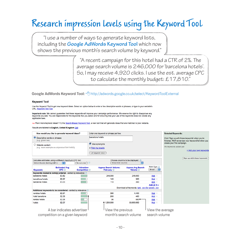 Research impression levels using the keyword tool | Google Search hero Utility Belt Instruction Manual User Manual | Page 12 / 20