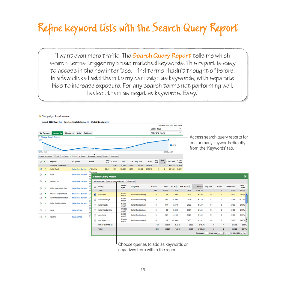 Refine keyword lists with the search query report | Google Search hero Utility Belt Instruction Manual User Manual | Page 15 / 20