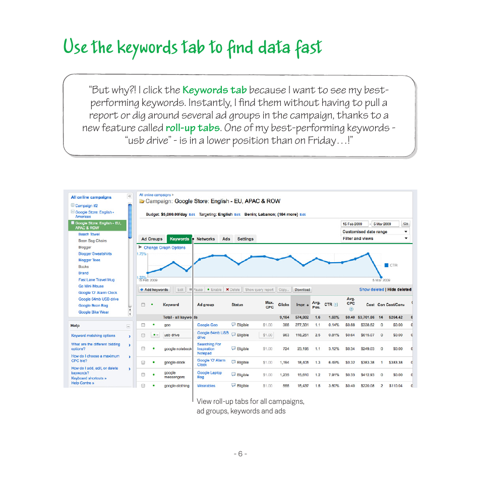 Use the keywords tab to find data fast | Google Search hero Utility Belt Instruction Manual User Manual | Page 8 / 20