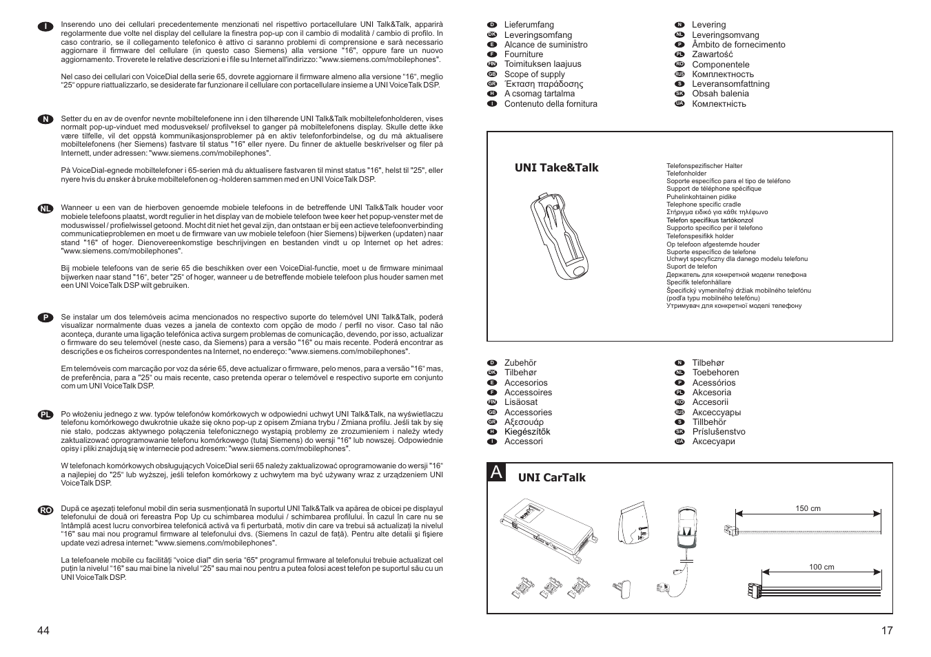 Uni take&talk, Uni cartalk | BURY UNI Take&Talk User Manual | Page 17 / 30