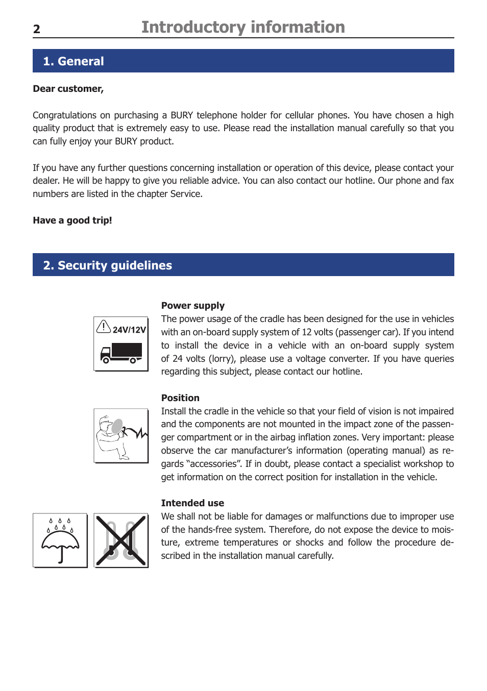 Introductory information | BURY UNI Take&Talk universal User Manual | Page 4 / 24