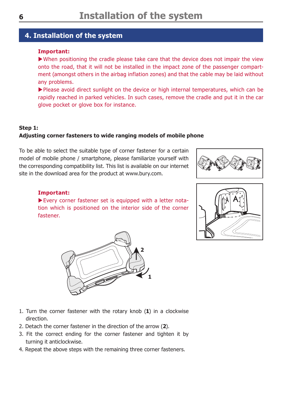 Installation of the system | BURY UNI Take&Talk universal User Manual | Page 8 / 24